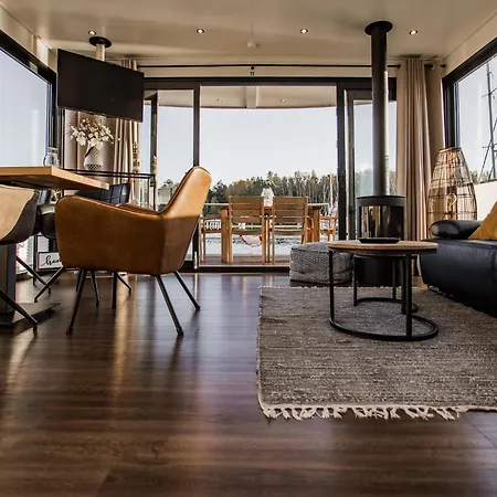 Floating Houseboat In Peenemunde